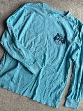 U.S. Vintage Long Beach Island New Jersey teal long sleeve tshirt XL